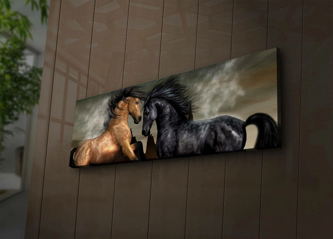 Pikturë dekorative në kanavacë me drita LED, shumëngjyrëshe, 30x90cm, 3090İACT-45