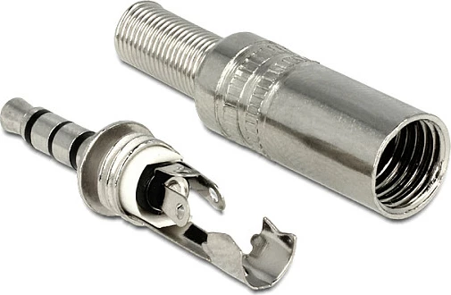 Prizë audio 3.5 mm DeLOCK 65546, metal, për saldim, argjendtë