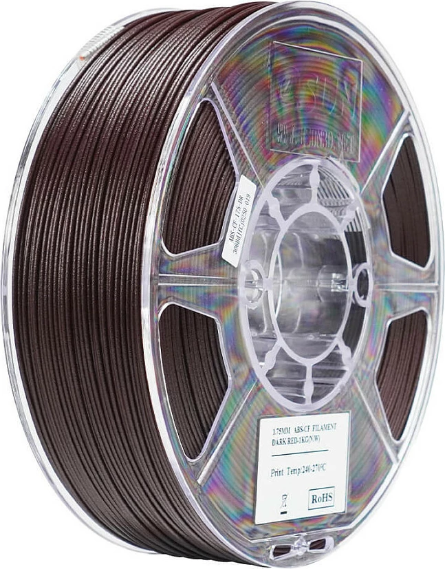 Filament për printer 3D eSun eABS-CF, 1.75mm, 1kg, Dark Red