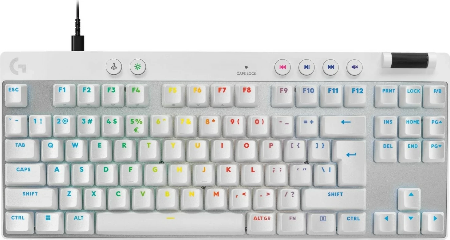 Tastierë Logitech G Pro X TKL Rapid, RGB, e bardhë