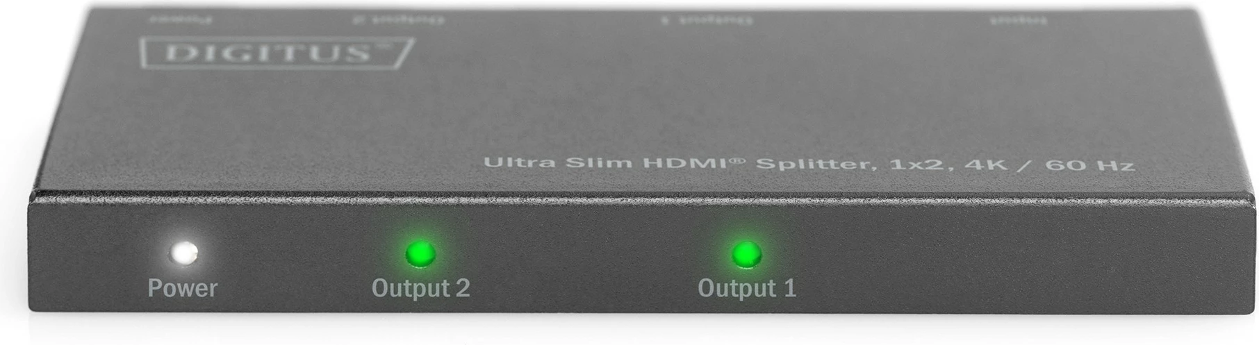 Ndarës HDMI Digitus Ultra Slim 1x2, 4K/60Hz, metalik, i zi