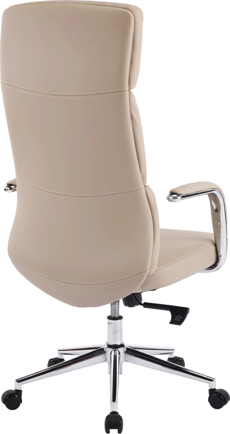 Karrige zyre MEITE FH18353.02, lëkurë sintetike bezhë, bazë kromi, 66x71x127cm