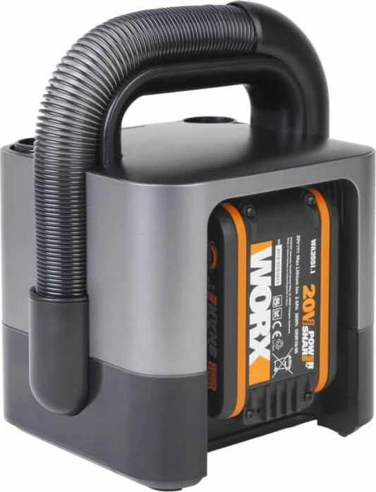 Fshesë me korrent dore Worx Cube Vac 20 V, 180 W, HEPA, 25 min, gri, set me bateri 2.0 Ah dhe karikues