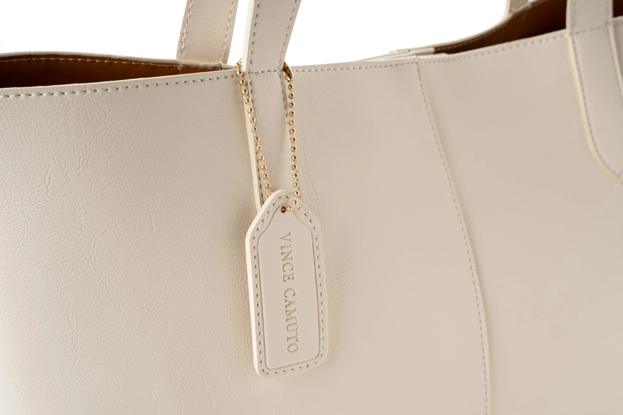Çantë tote Vince Camuto, Savona, ngjyrë e bardhë e çelët