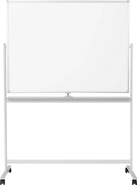 Tabelë e bardhë dry erase LogiLink 120x80cm, dy-anëshe, me rrota, metalike