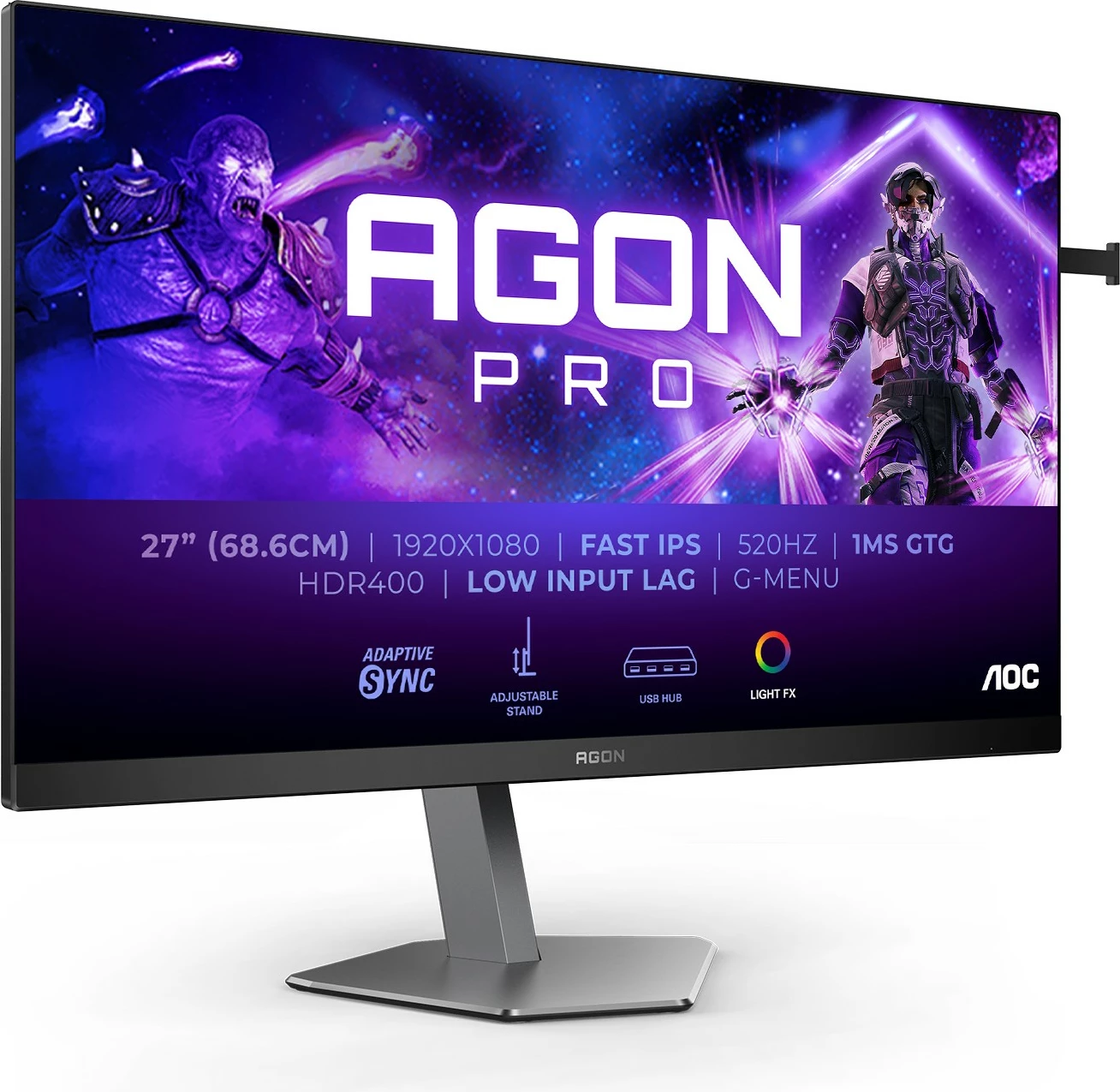 Monitor AOC AG276FK 27 inch Full HD 520Hz i zi/gri