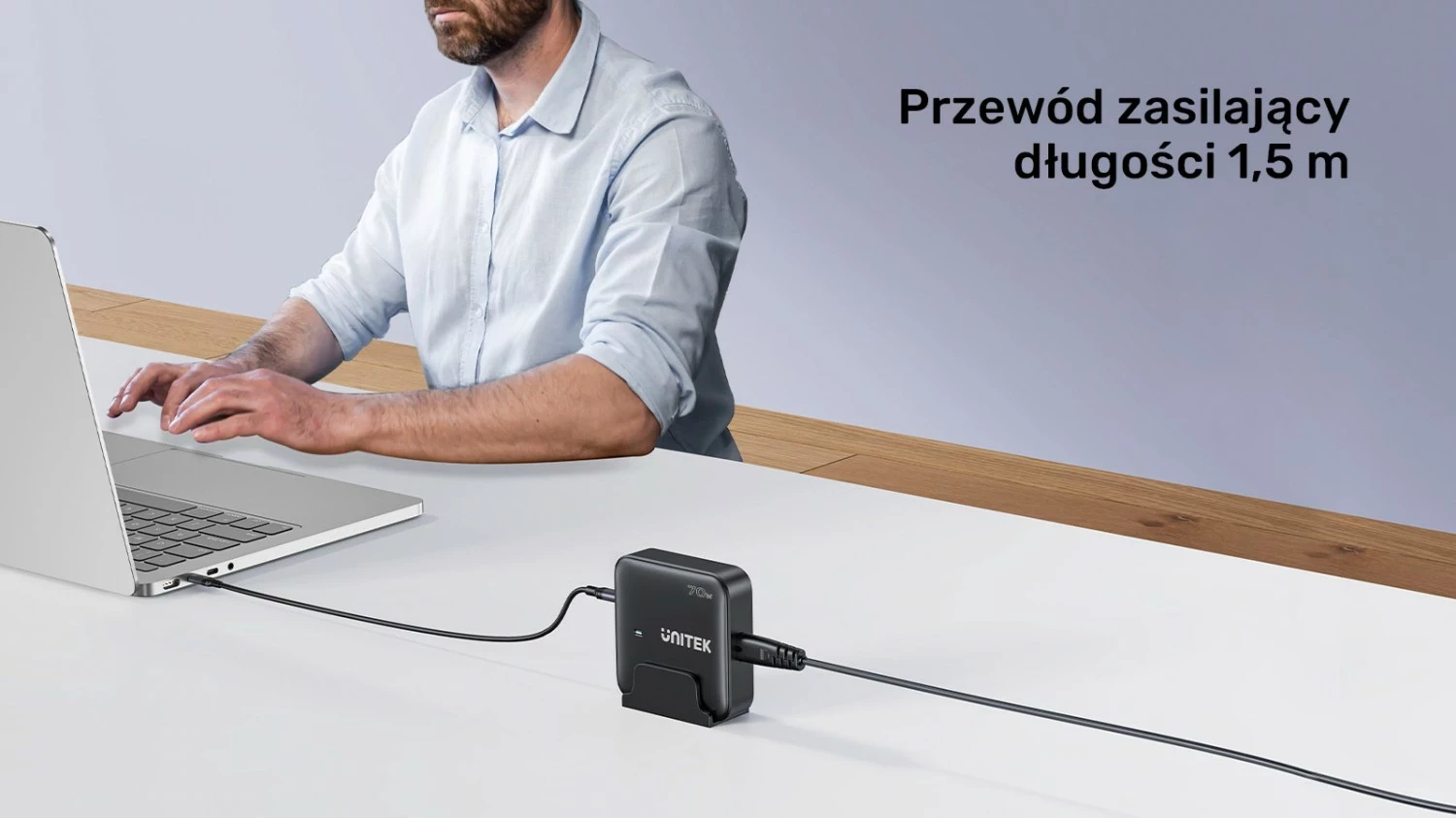 Karikues Unitek GaN 70W 2xUSB-A 2xUSB-C i bardhë