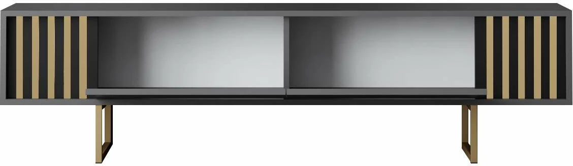 Komodë TV Hanah Home, Gold Line, antracit, ari