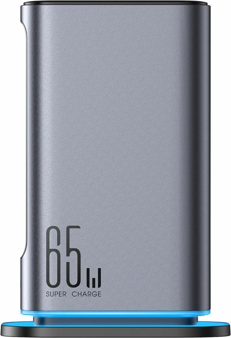 karikues muri GaN 65W, Joyroom JR-TCM02, stacion karikimi 6 porta (4xUSB-C + 2xUSB-A), prizë UK, kabllo 1.5 m, gri