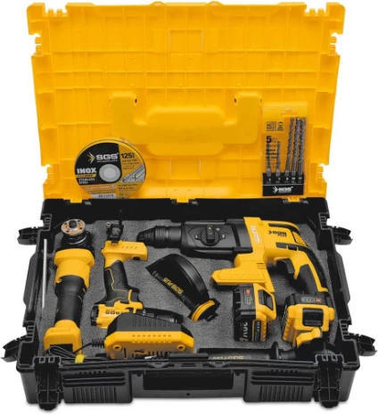 X-Tech Set 3pcs Aku, Trapan, Fleks, 2 Bateri + Adapter SGS5450