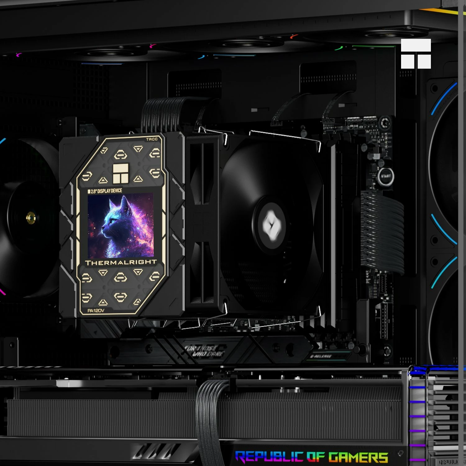 Ftohës CPU Thermalright Peerless Assassin 120 Vision, ventilator 120 mm, ekran LCD 2.8\", 6 heatpipes, i zi