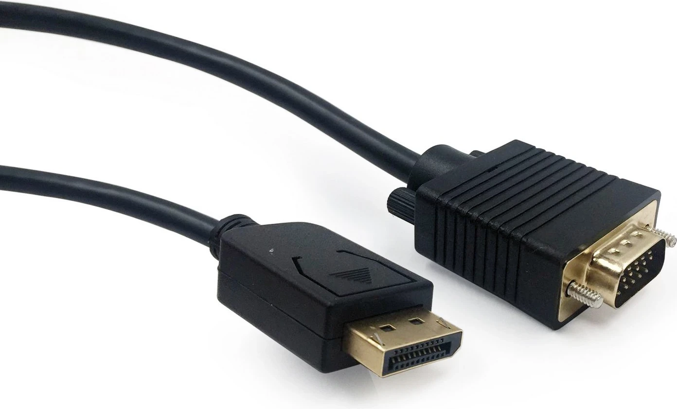 Kabllo Gembird DisplayPort në VGA, 1.8m, e zezë