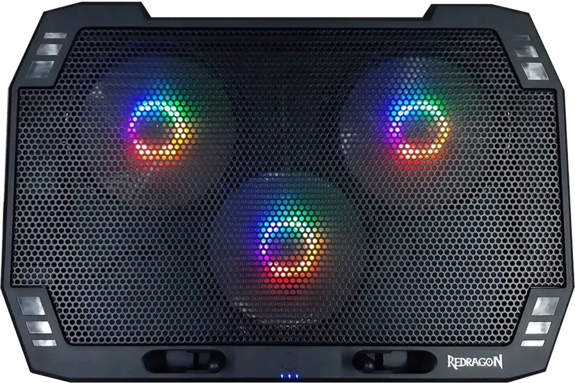 Stendë ftohëse për laptop Redragon Ingrid GCP511, 15-17", 3 ventilatorë RGB, 2 porta USB, e zezë
