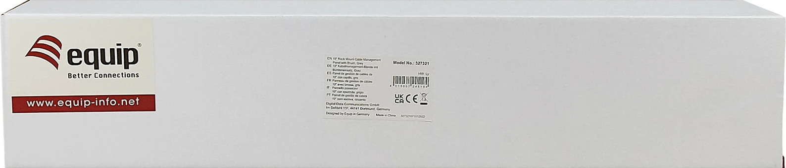 Panel menaxhimi kabllosh EQUIP 19", 1U, 5 unaza plastike, çelik, RAL7035 i bardhë