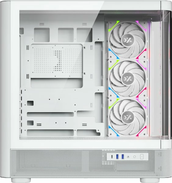 Kasë XYZ PC GEAR Quantum ARGB Midi Tower ATX/Micro-ATX/Mini-ITX, e bardhë, me 4 ventilatorë ARGB (X-CS-QUANTUM-W)