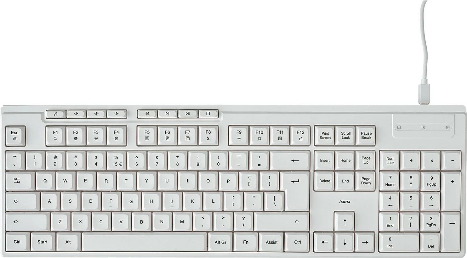 Tastierë Hama CK-200, USB, e bardhë