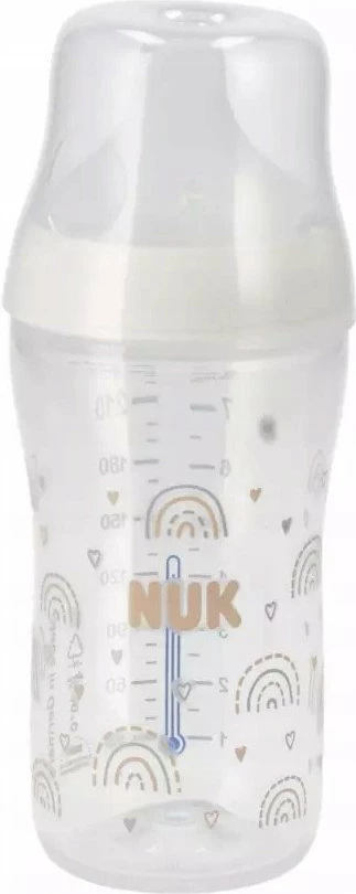 Biberon NUK Perfect Match 10742026 260 ml, thithë silikoni medium, e bardhë