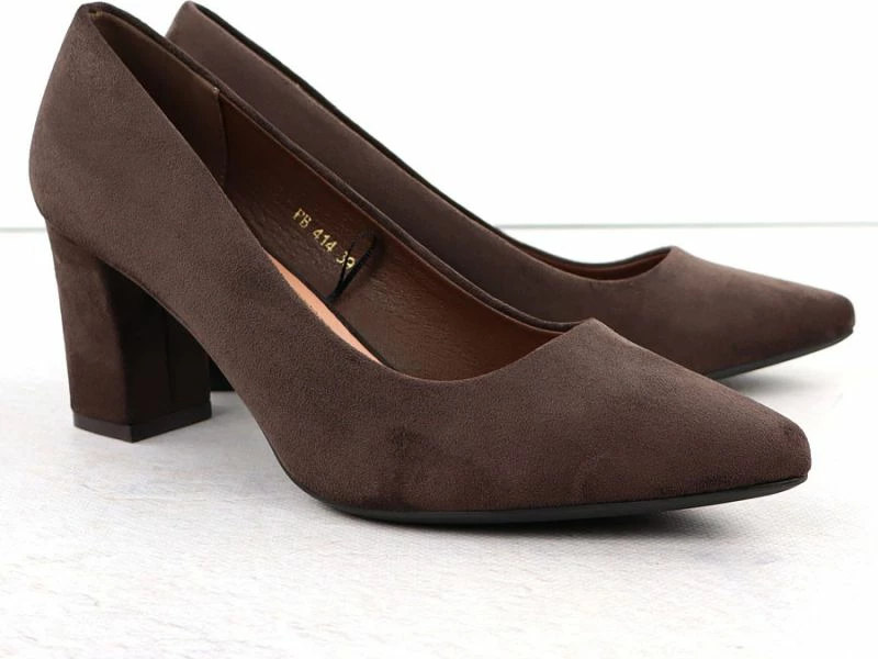 Këpucë elegante femra Leone, chocolate suede