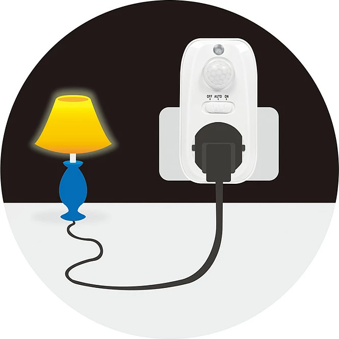 Adaptër rryme LogiLink PIR-Sensor, prizë Schuko, OFF/AUTO/ON, i bardhë