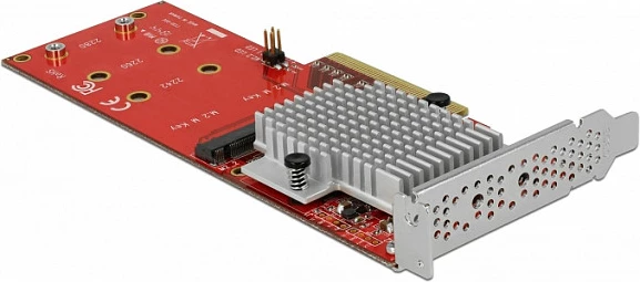 Kartë zgjerimi PCIe DeLOCK 90305, 2x M.2 NVMe, low-profile, PCIe 3.0, 32 Gbit/s