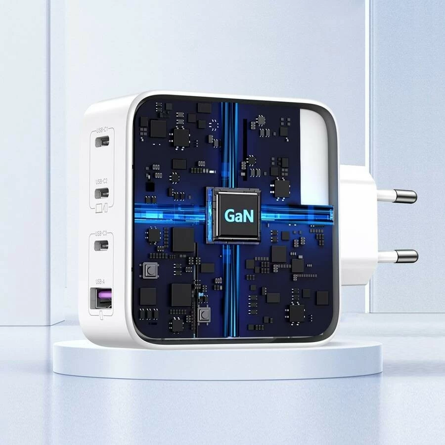 Karikues universal Ugreen Nexode 100W GaN, 4 porta USB-C/USB-A, i bardhë