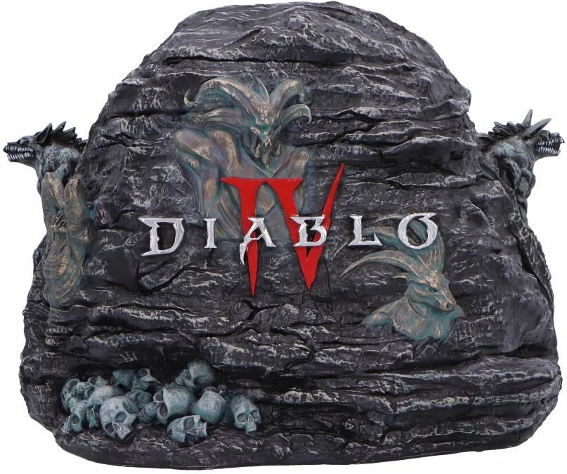 Kuti dekorative NEMESIS NOW Diablo IV Hells Gate 22 cm, rezinë, e zezë/gri me detaje të kuqe, gift box