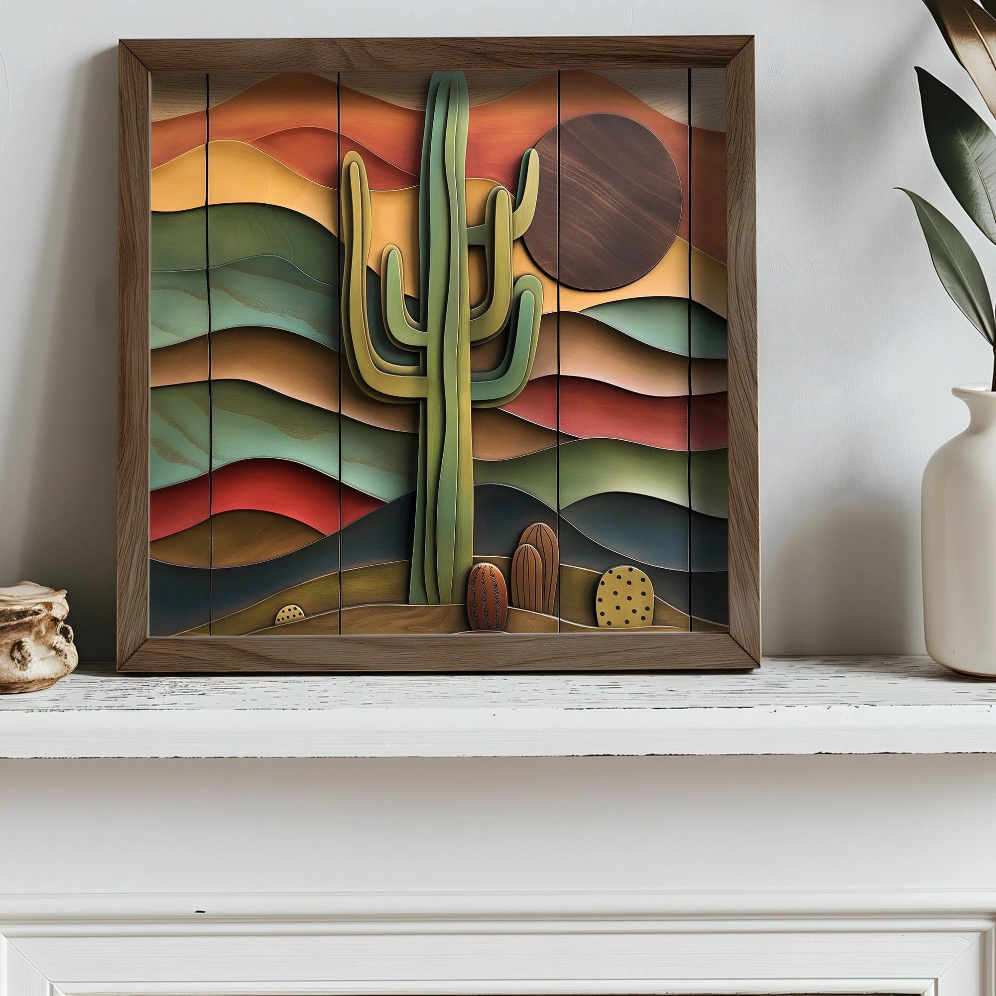 Pikturë dekorative me kornizë MDF, Wallity, AI082, shumëngjyrëshe, 50x50x3.5cm