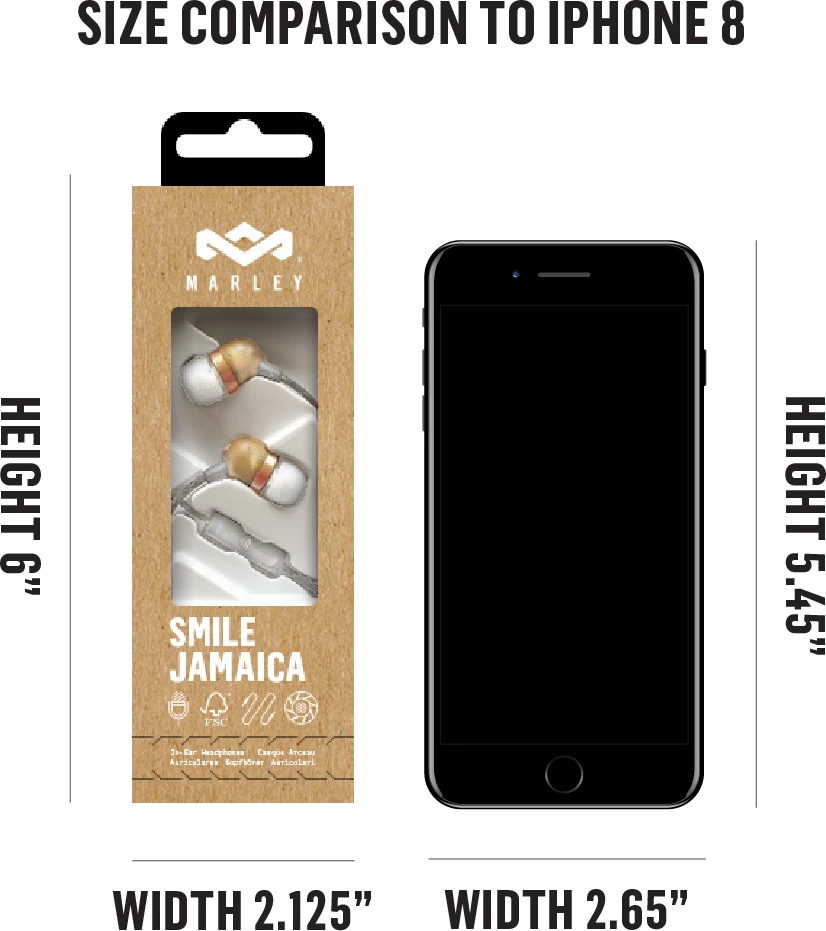 Kufje in-ear House of Marley Smile Jamaica, 3.5mm me kabllo, mikrofon, Copper, me 2 majë (S/M)