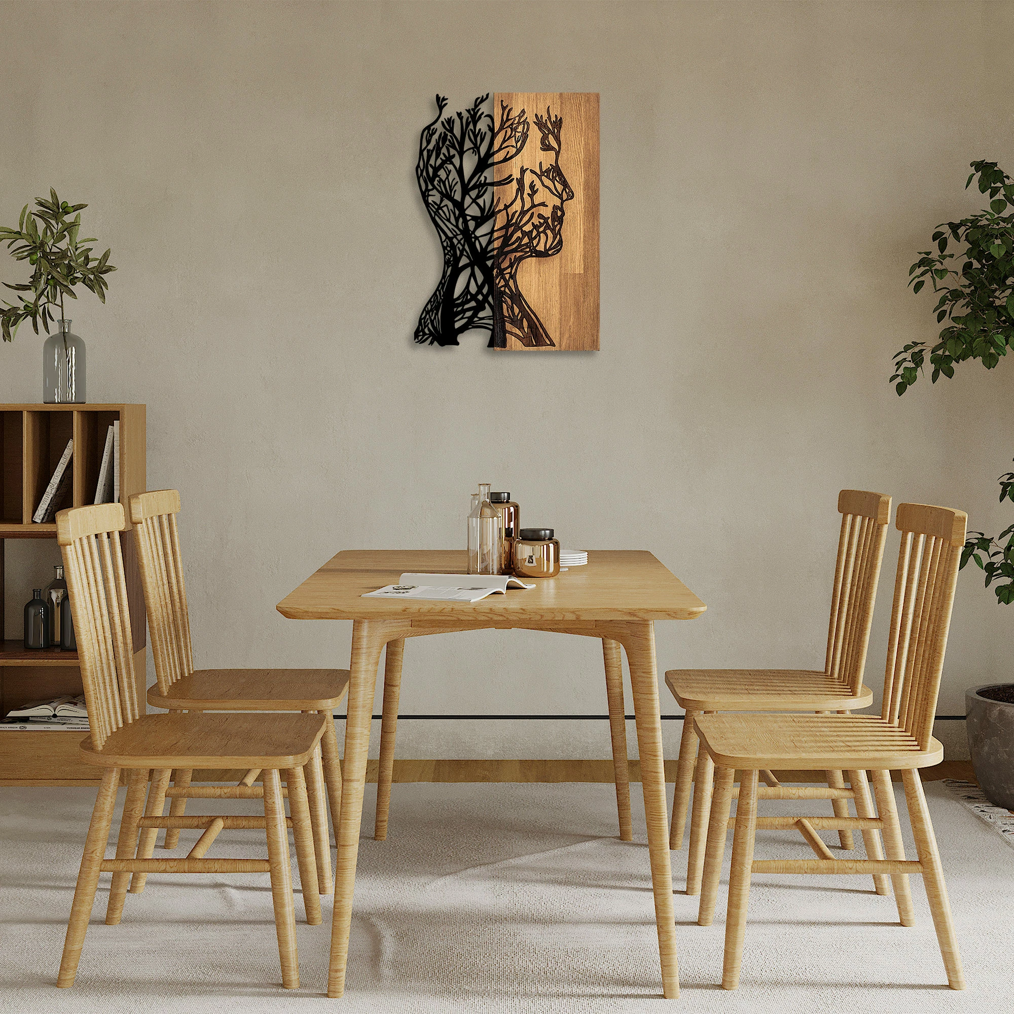 Aksesor dekorativ prej druri për mur, Wallity, njeri-dru, 319