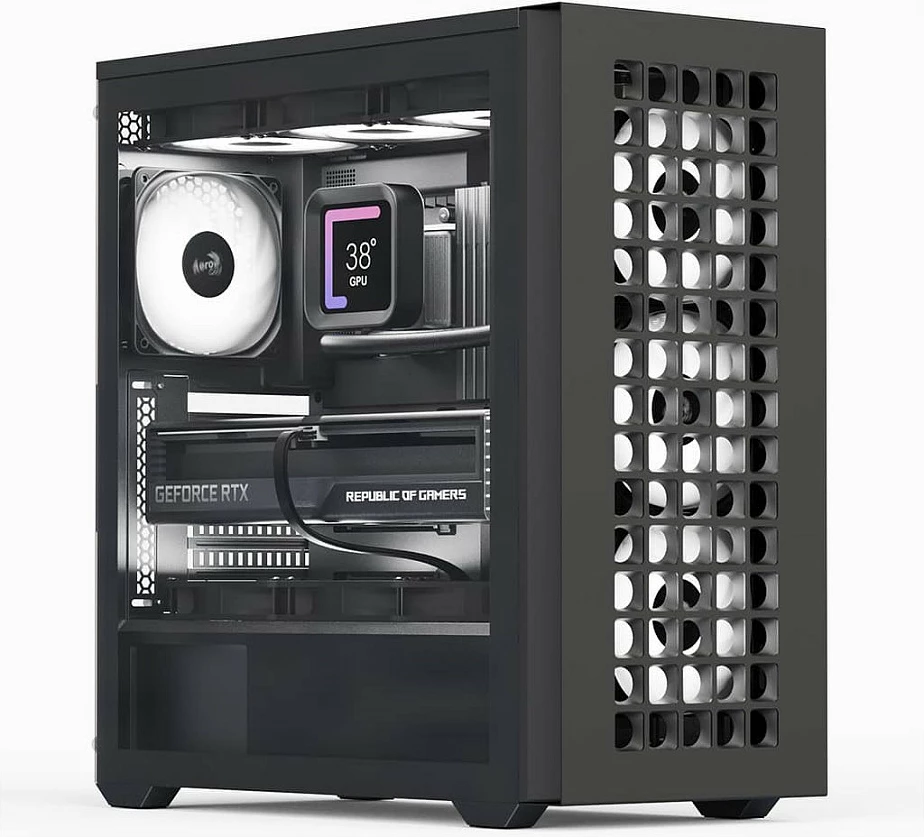 Kasë Aerocool D502A Midi Tower, RGB, e zezë
