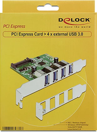 Kartelë zgjerimi PCIe DeLOCK 89360, 4x USB 3.2 Gen 1 Type-A