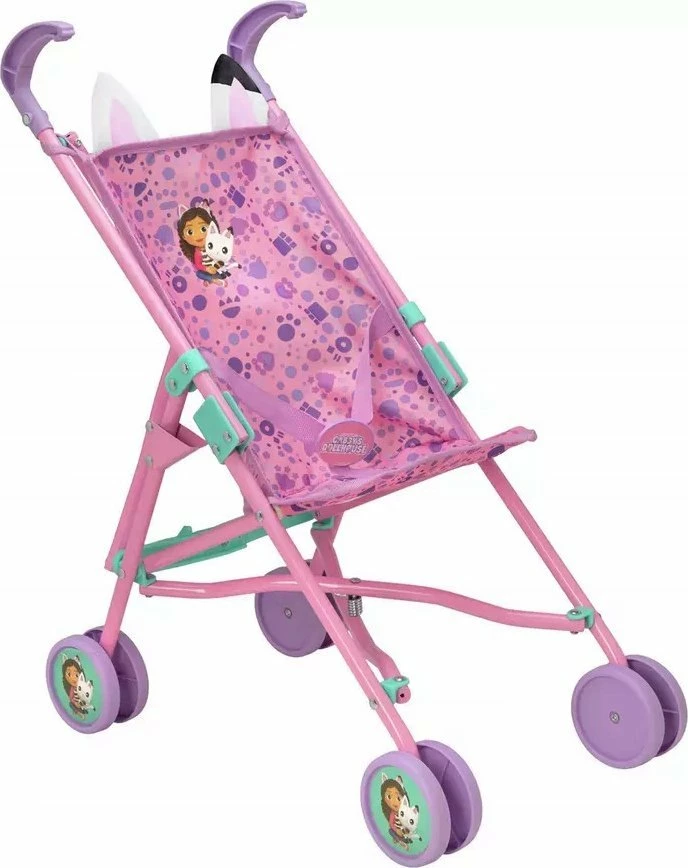 Karrocë ombrellë për kukulla Trefl HTI Gabby's Dollhouse 1424133, palosëse, 53 cm, rozë