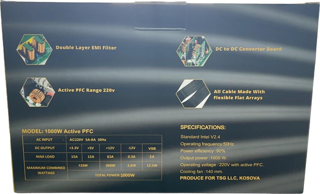 Furnizues me energji elektrike InForce 1000W Gold Series