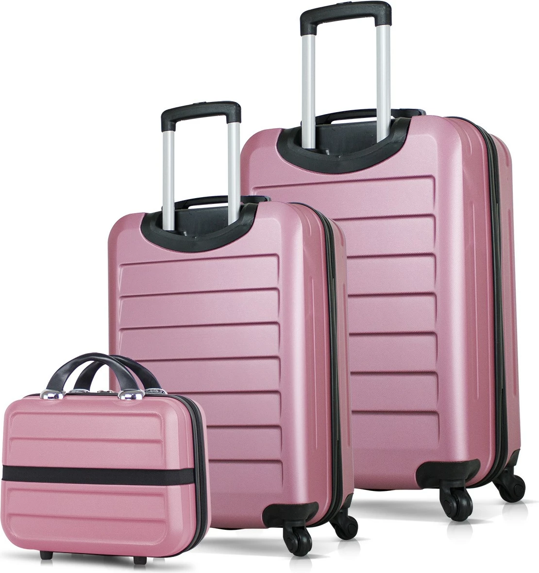 Set valixhesh (3 copë), ngjyrë rozë gold, Zoozie Bags, 8565