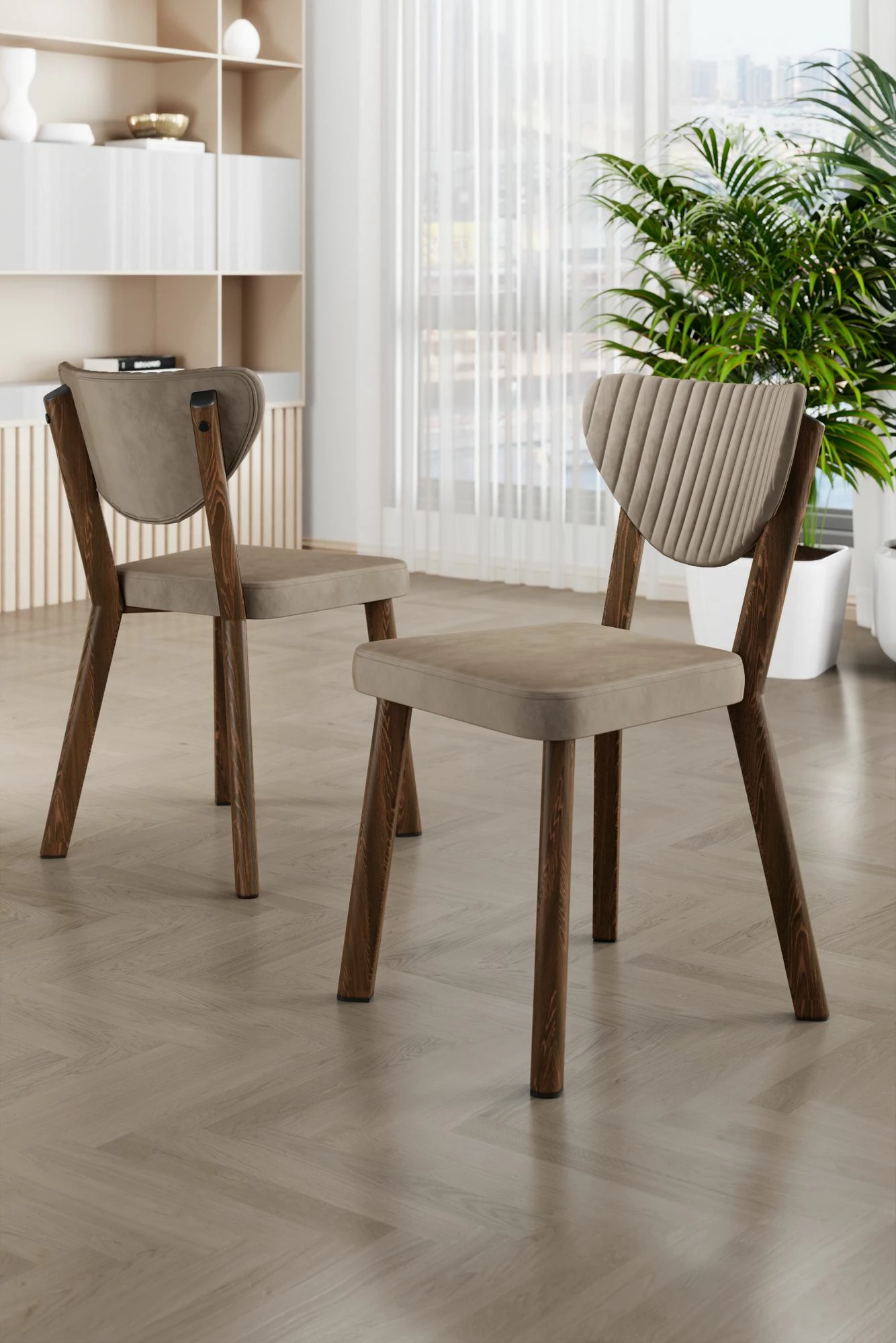 Set karrigesh (4 copë), Hanah Home, Arfe, kapuçino, kafe