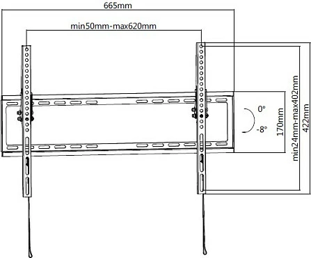 Mbajtëse muri për TV Equip Slim 1Gelenk, 37"-70", VESA deri 600x400, 35 kg, e zezë
