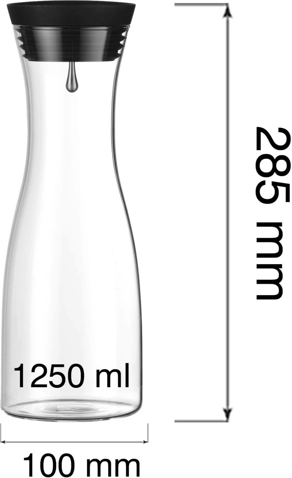 Karafë Fine Dine Vision 1250 ml me kapak, transparente