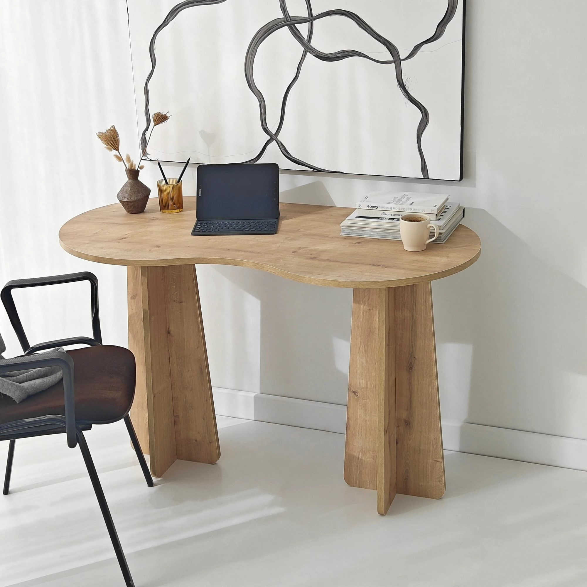 Tavolinë pune, ngjyrë Sapphire Oak, Skye Decor, Infini