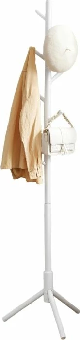 Varëse rrobash/mbajtëse palltosh SONGMICS RCR04WTV2, 47×47×175 cm, 8 grepa, lartësi e rregullueshme, 24 kg, e bardhë