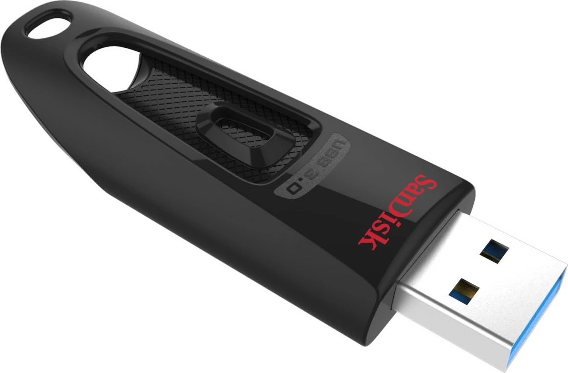 USB SanDisk Ultra, 128 GB, USB Type-A, 3.2 Gen 1, 100 MB/s, Slide, Black