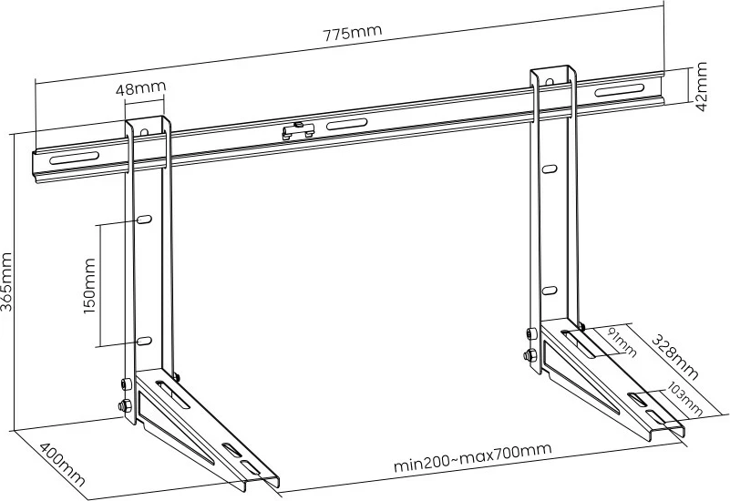Mbajtës universal për kondicioner Superior AirFix Pro 140kg