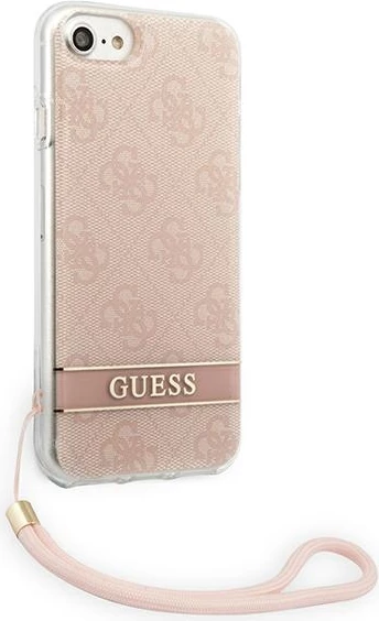Mbështjellës Guess 4G Print Strap për iPhone SE 2022/SE 2020/7/8, rozë