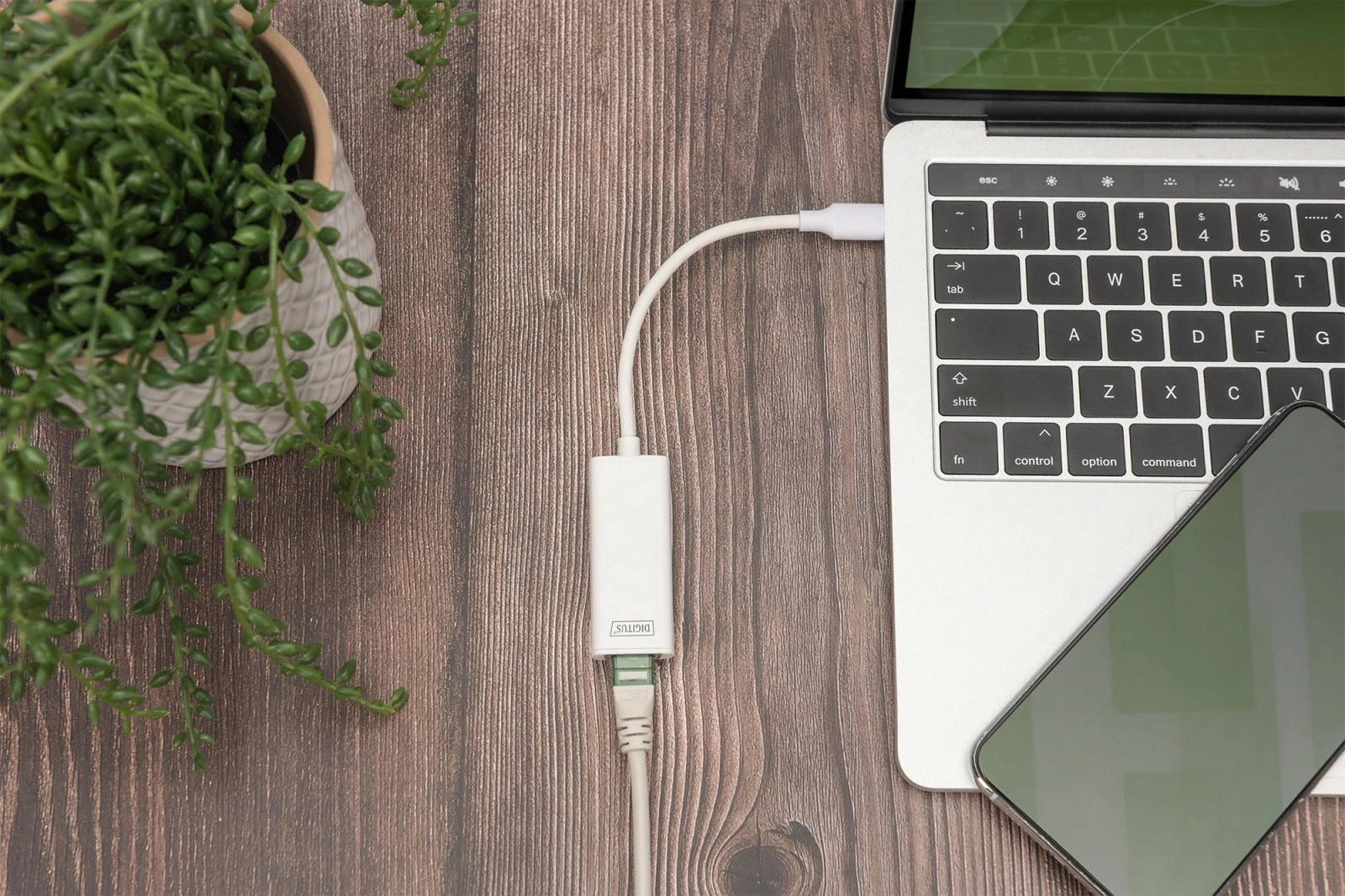 Adapter rrjeti USB-C Digitus DN-3024, Gigabit Ethernet, i bardhë
