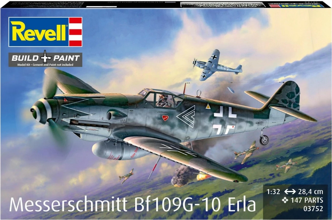 Model plastik aeroplan Revell Messerschmitt Bf109G-10 Erla REV-03752, shkallë 1:32, 147 copë