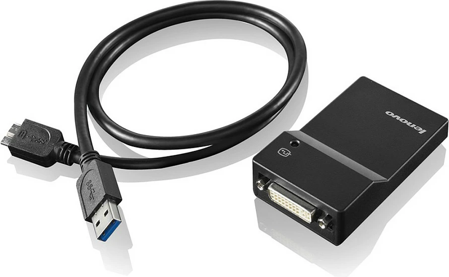 Adapter USB 3.0 në DVI/VGA Lenovo 0B47072, 2048x1152, i zi