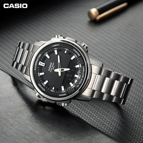 Orë dore Casio AMW-880D-1AV, e argjendtë/zezë