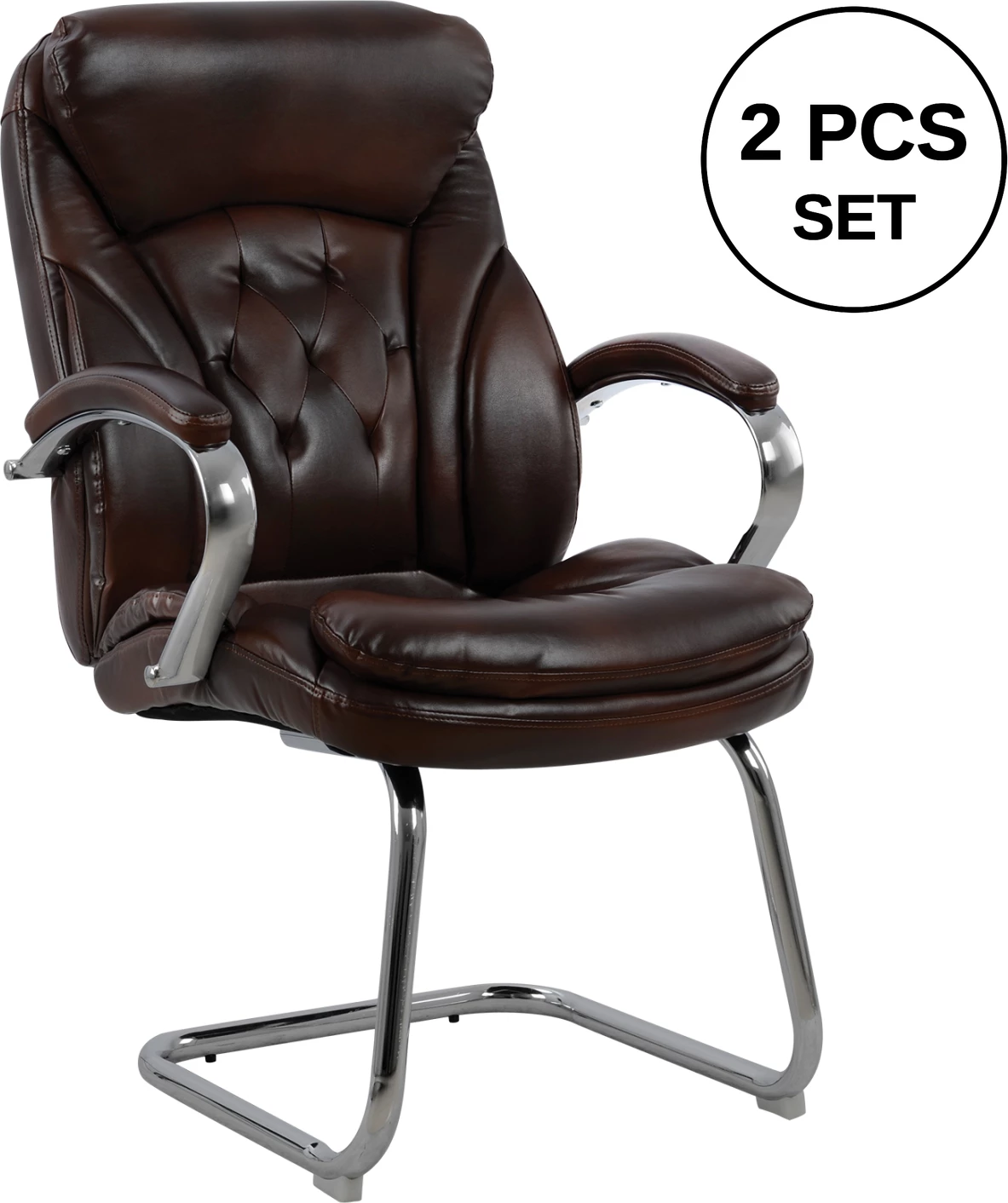 Karrige për konferenca FH1100.09 kafe 65x52x105 cm, set prej 2 copë