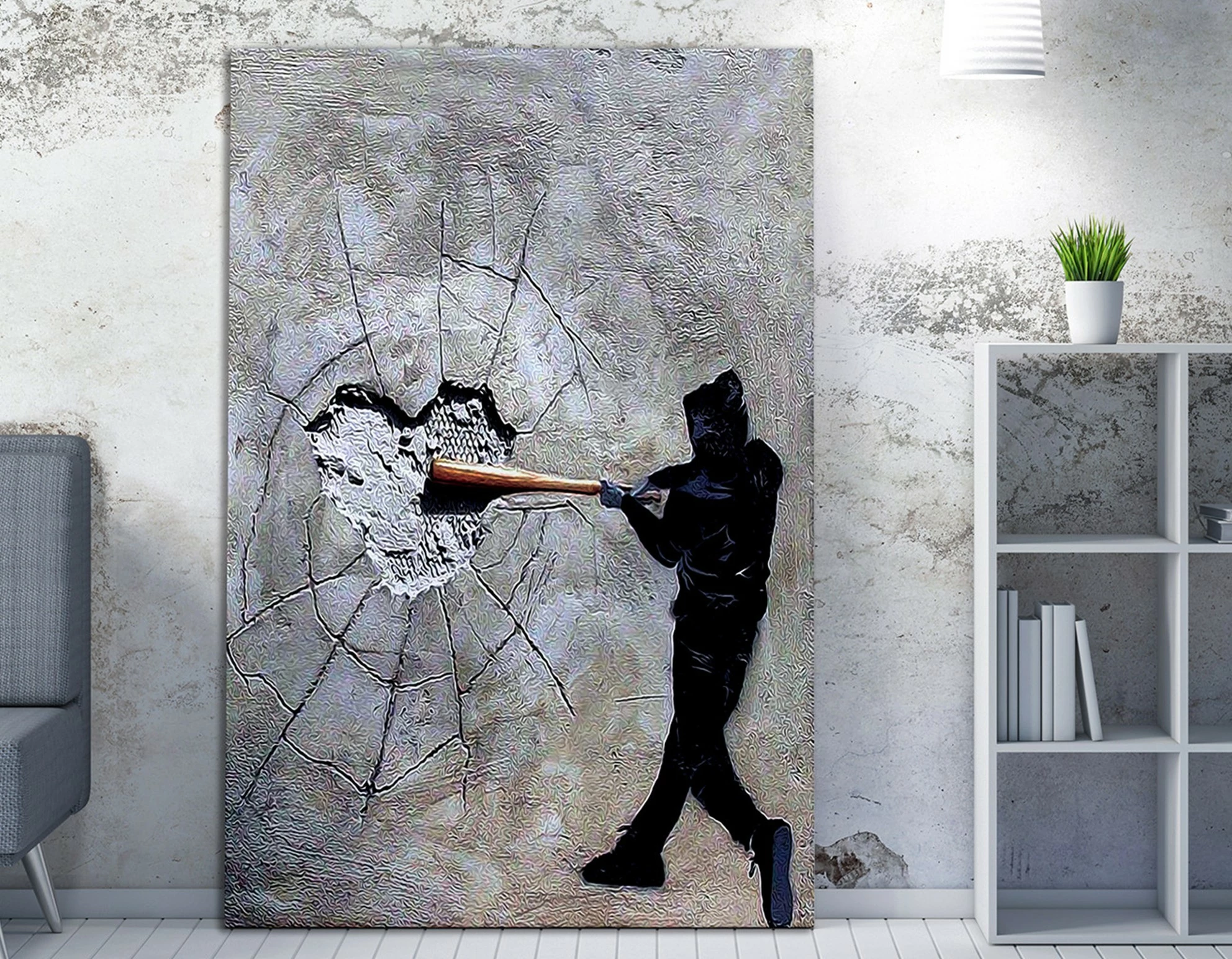 Pikturë dekorative në kanavacë, Banksy, shumëngjyrëshe, WY45, 50x70cm