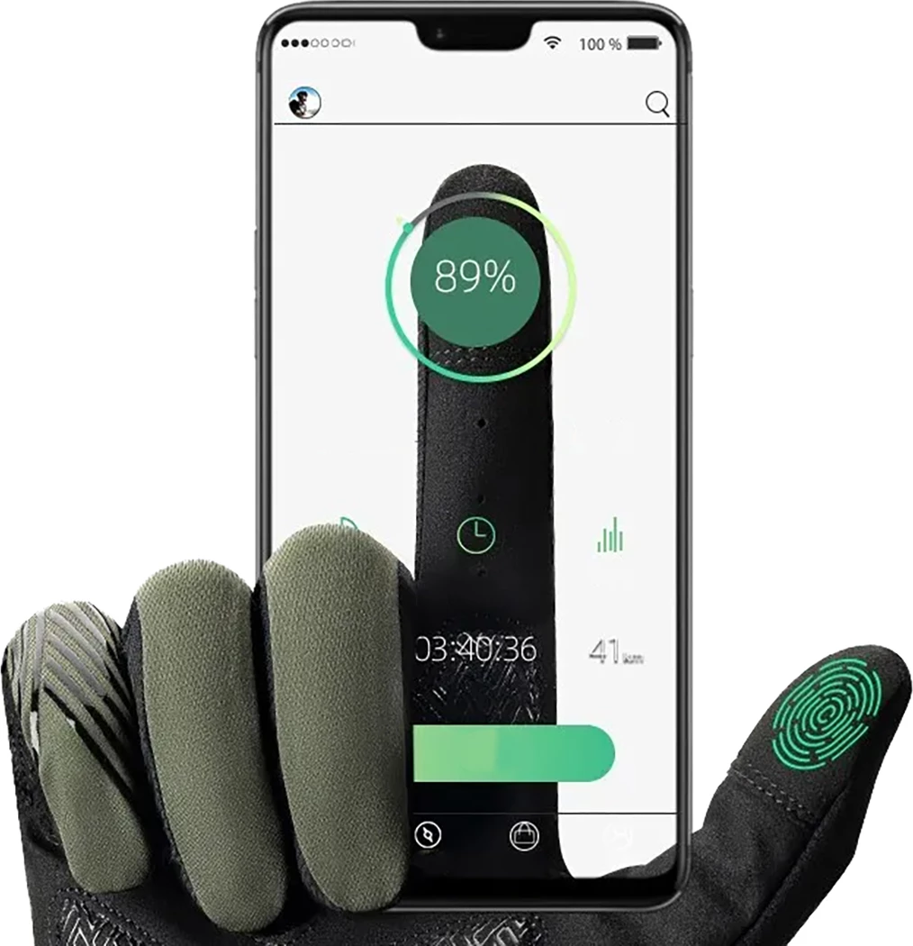 Doreza çiklizmi Rockbros 16110006002, madhësi M, me amortizim SBR, touchscreen, të ajrosshme, set 1 palë, zi/gjelbër