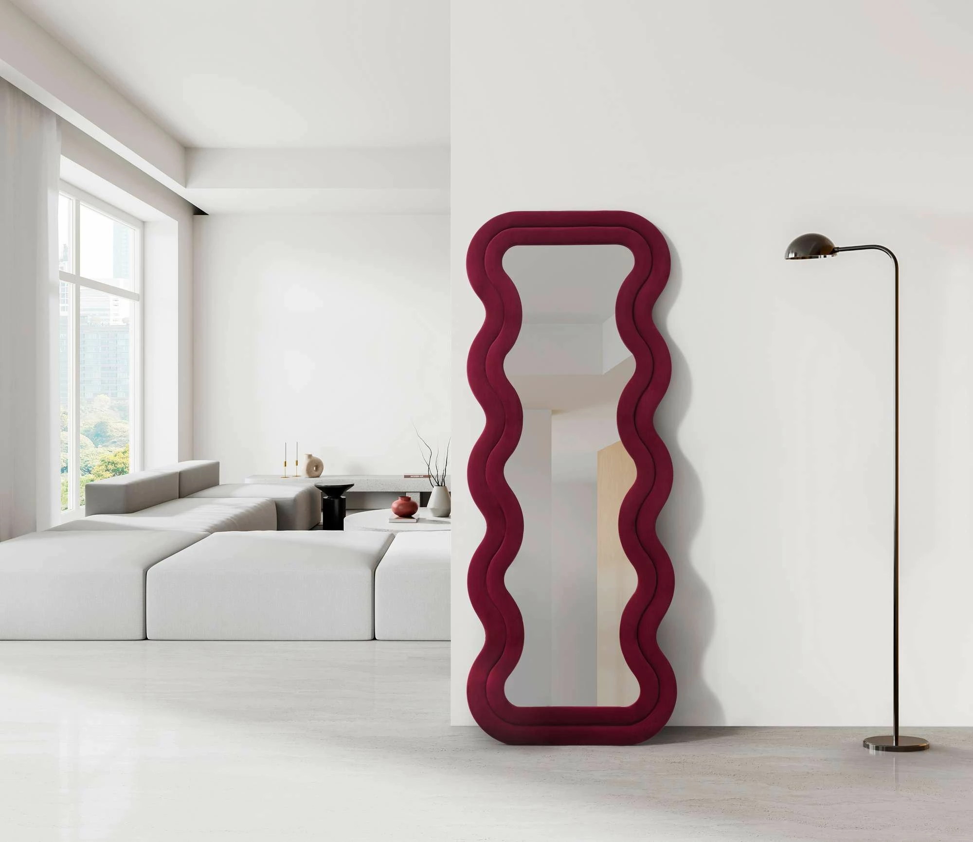 Pasqyrë Cheval, ngjyrë e kuqe Claret, Skye Decor, 65x170cm